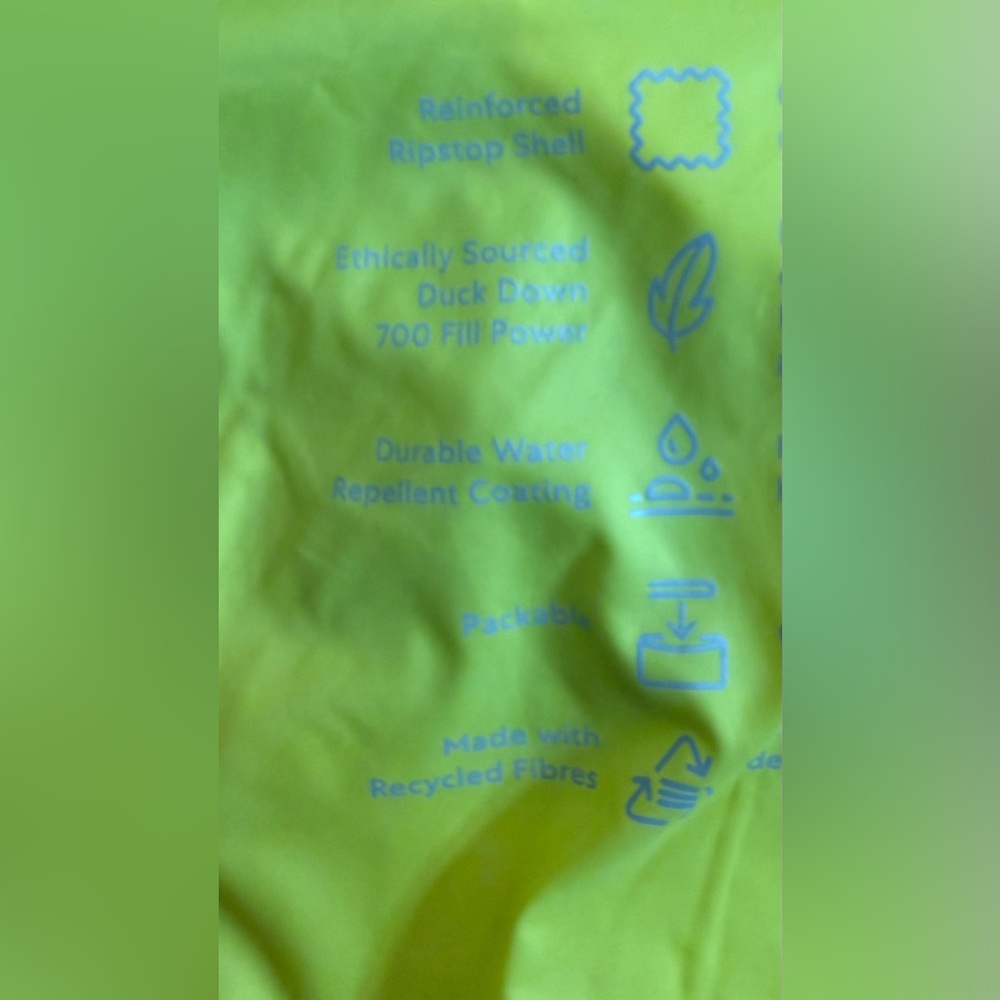 Roots Yellow Packable Down Filled Pullover 1/2 Zi… - image 8